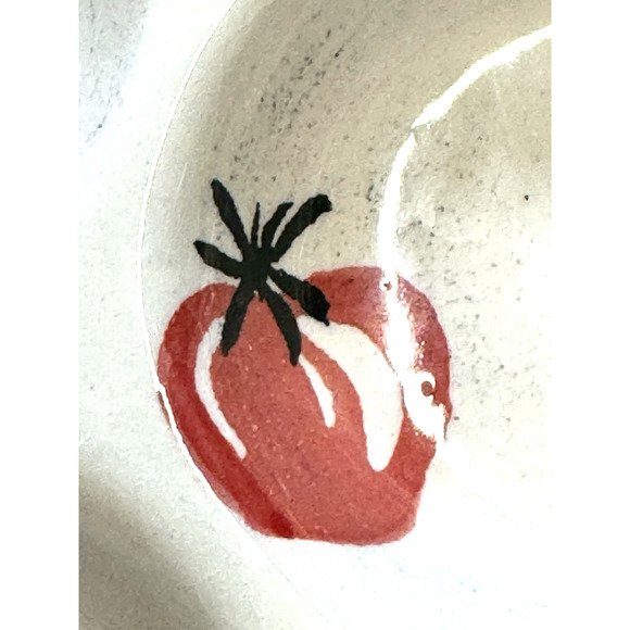 Crate & Barrel 3 section Ceramic-Appetizer, Condiment Server with TOMATOS - Picture 2 of 7